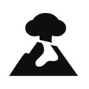 Volcano erupting icon
