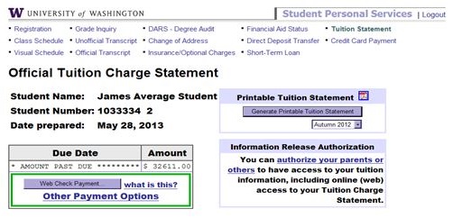Tuition Statement Web Check