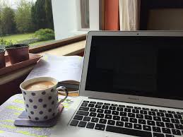 laptop and cup of coffee