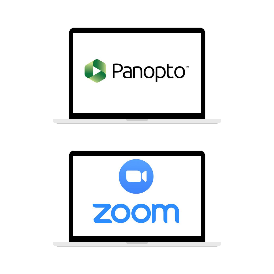 panopto and zoom logos