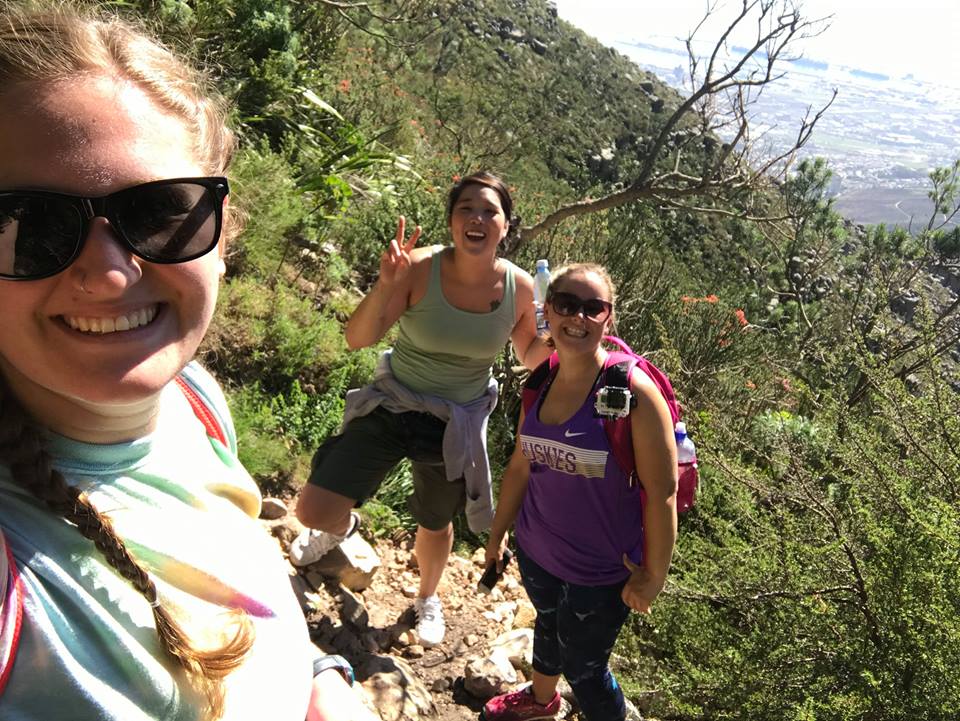 Crystal and colleagues climbing Table Top Mountain!