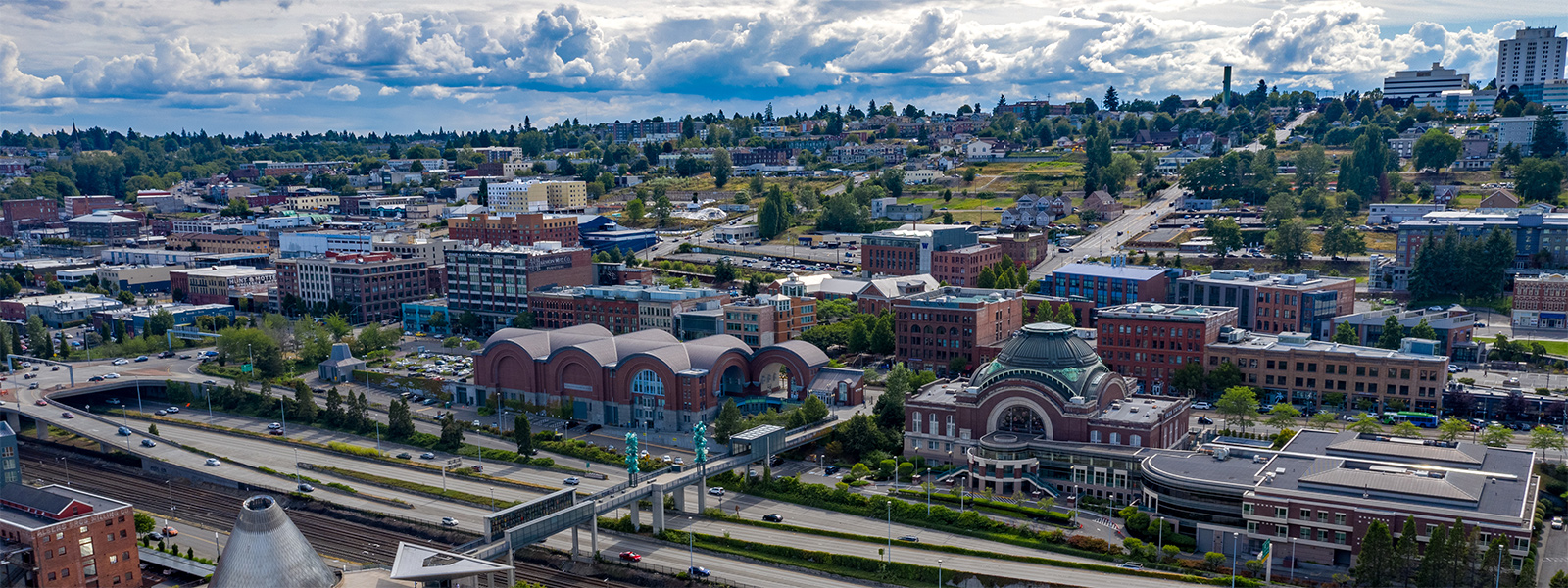 Aerial image of UW Tacoma campus