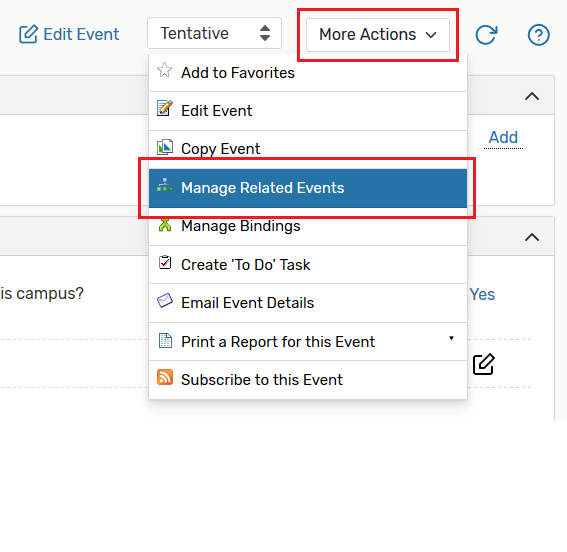 manage related events