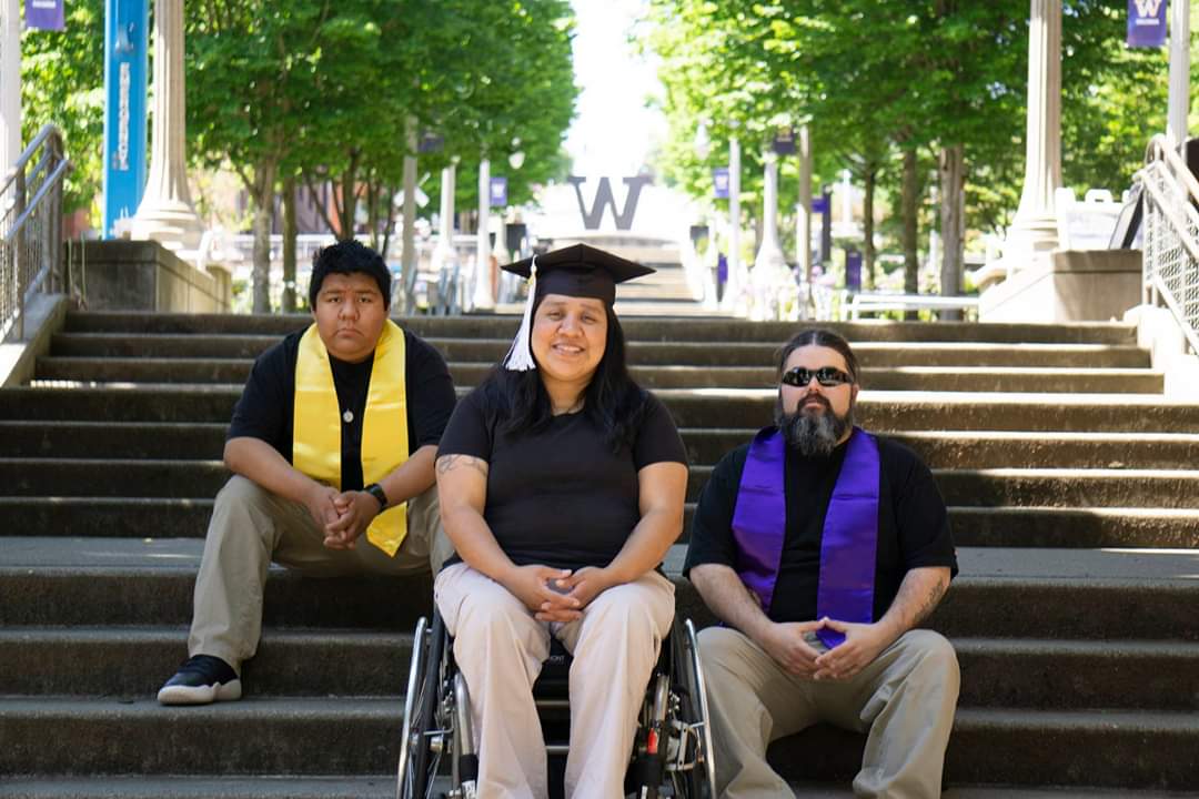 Erica Myron, '20, with son and husband.