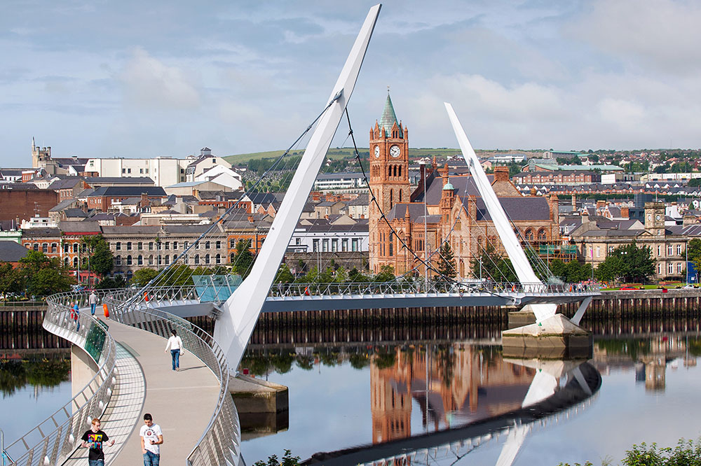 Peace Bridge in Derry, Northern Ireland 