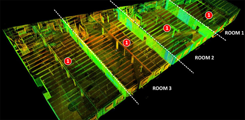 3D modeling of UW Tacoma's Joy Building by civil engineering firm Parametrix. Image courtesy Parametrix.