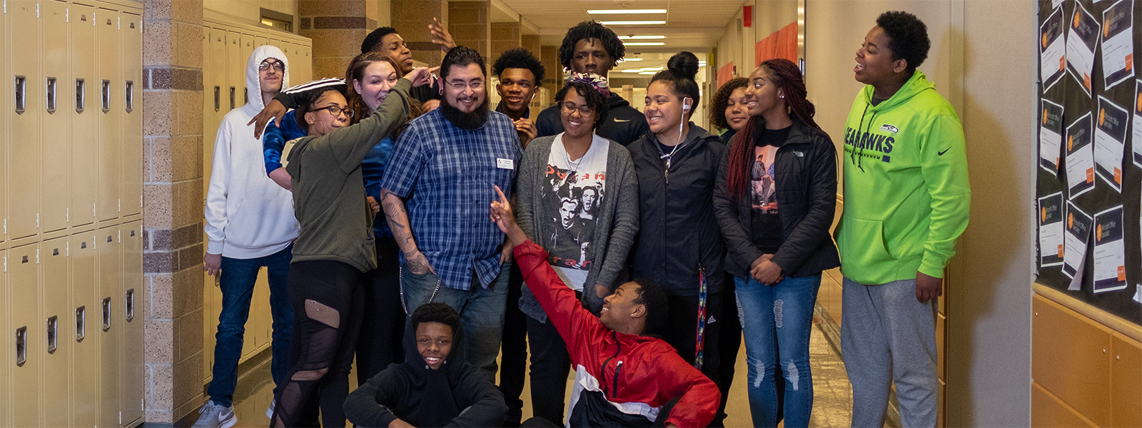 Augustine Canales with students