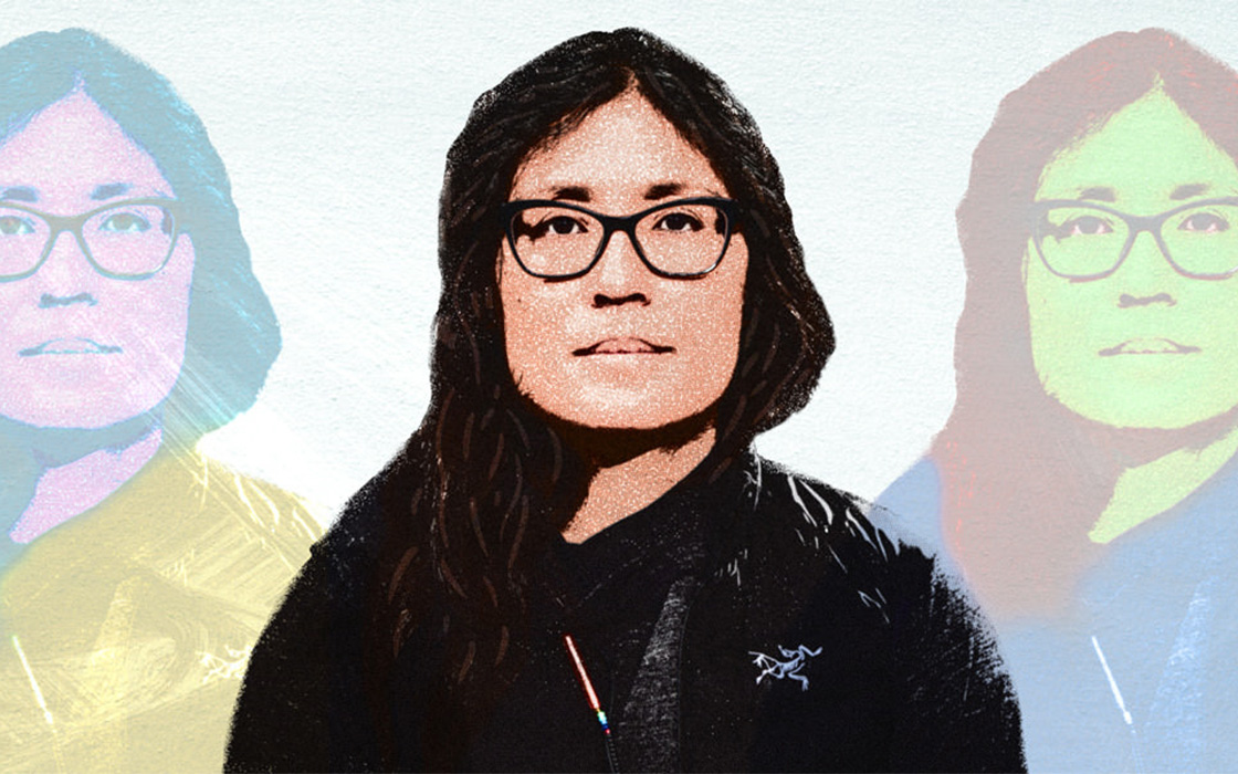 Pixelated and colorized images of Dr. Michelle Montgomery, UW Tacoma Assistant Professor
