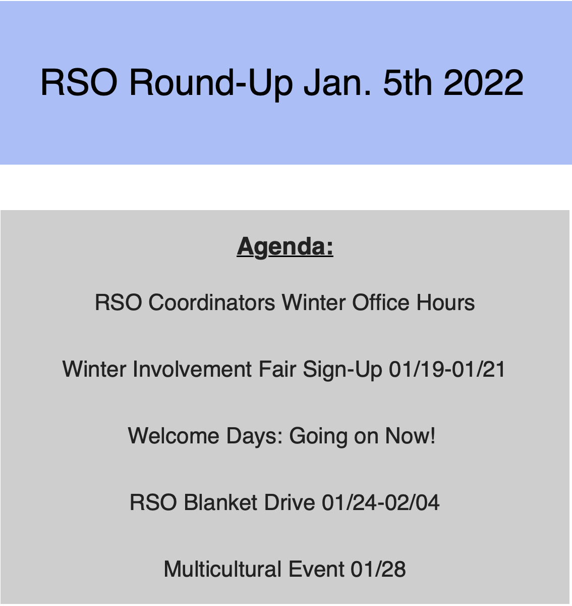 RSO Round Up Header