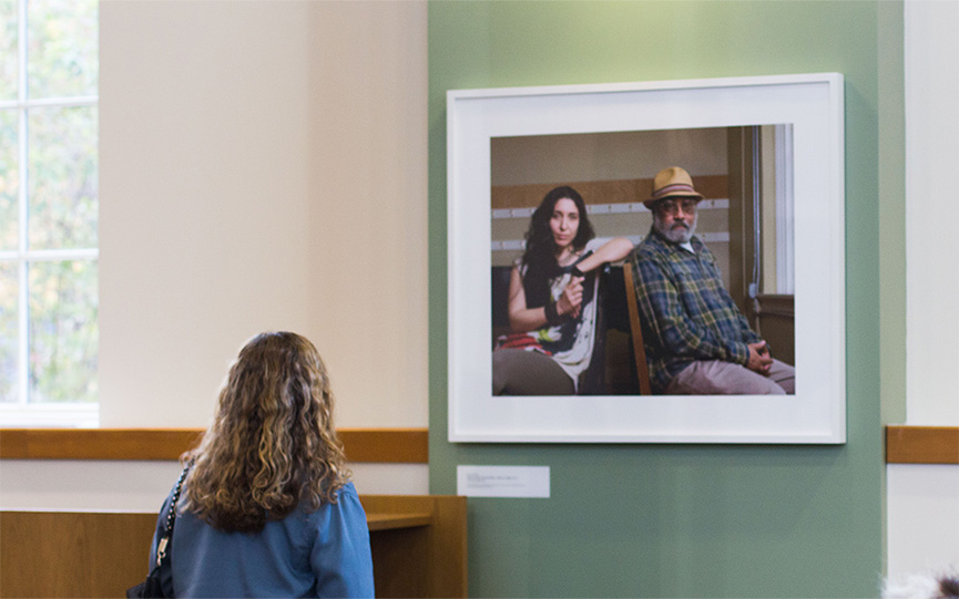 Strangers/Community, by Dawoud Bey, hanging in UW Tacoma Snoqualmie Library Power House