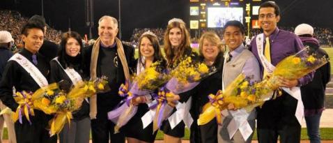 UW 2011 Homecoming Court posing with bouquets and sashes