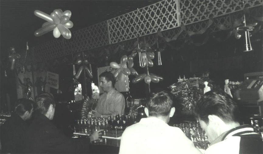Inside the Seattle gay bar The Golden Horseshoe, circa 1960s