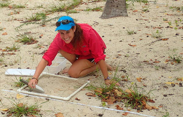 Danielle Lasseigne doing fieldwork in the U.S. Virgin Islands