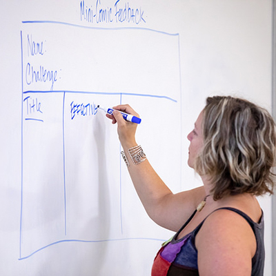 Associate Professor Riki Thompson in class