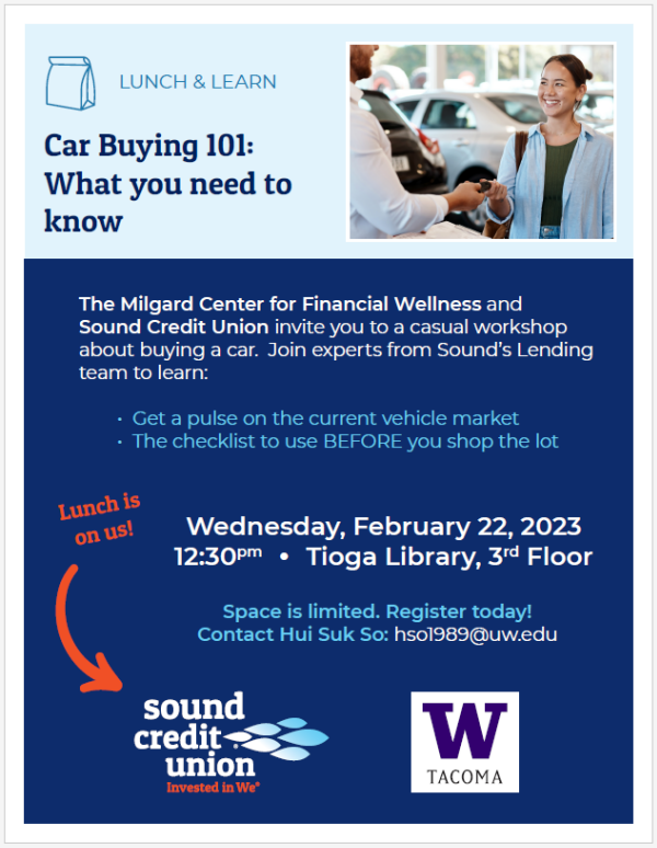 CFW - Car Buying Lunch & Learn Milgard School of Business