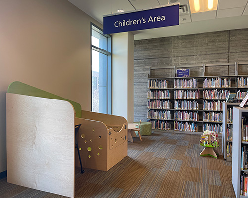 The Children's Area on the first floor of the Tioga Library