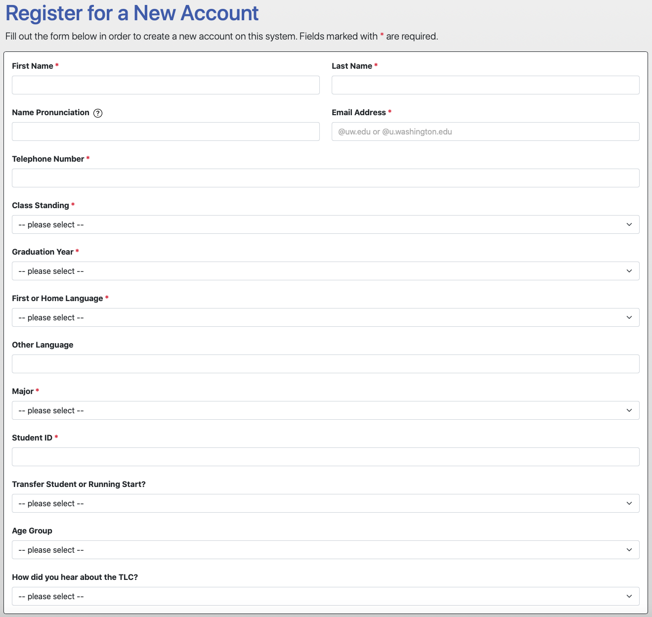 image of account registration page