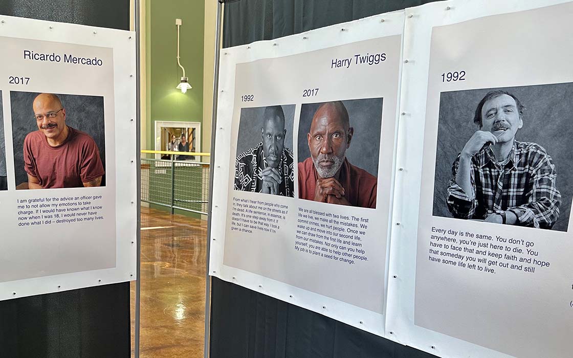 Four images from exhibition "Still Doing Life," in UW Tacoma's Snoqualmie Power House.