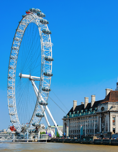 Image of London Eye along waterfront