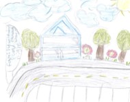 Crayon drawing of the Waititu family home