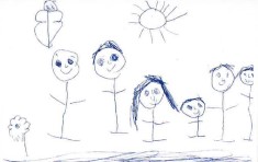 Crayon drawing of the Arroyo family