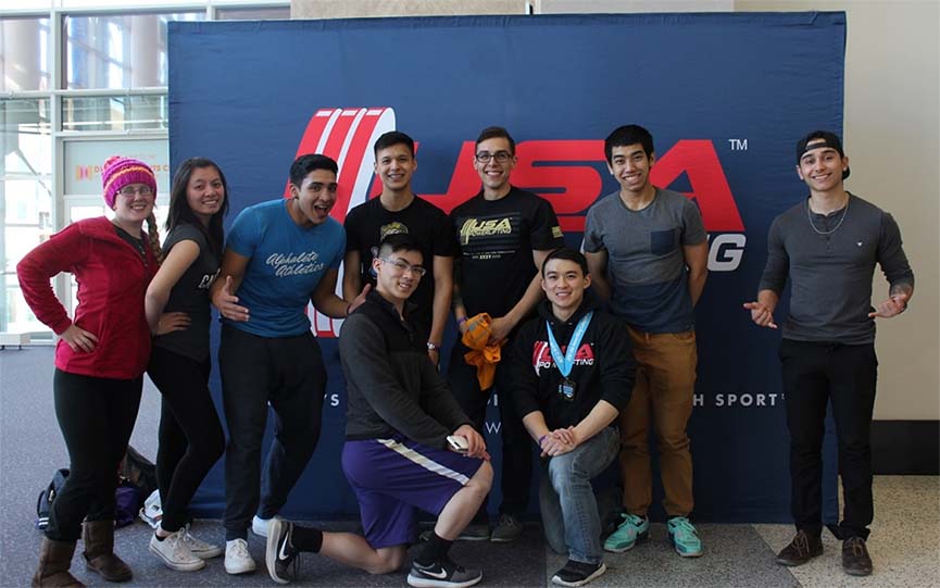 Members of UW Tacoma student club Syndicate of Strength at the 2016 USAPL Collegiate National Championships.