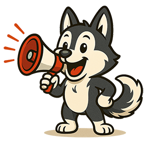 Husky with a megaphone
