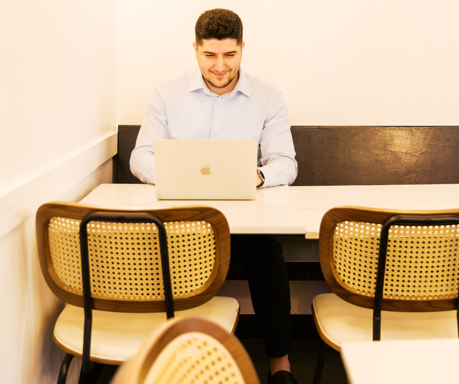 Karrar Hashem in the famous corner booth