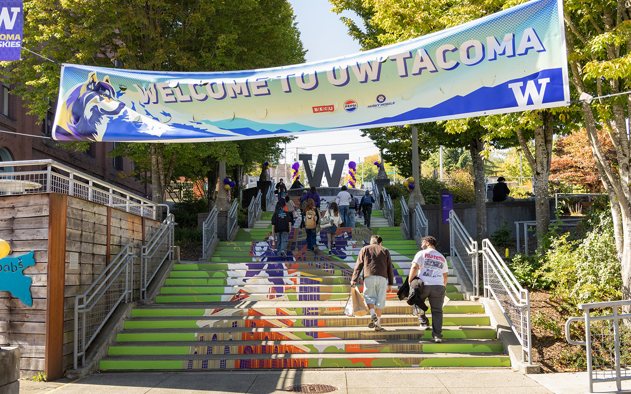 UW Tacoma campus during the first day of classes in autumn 2026.