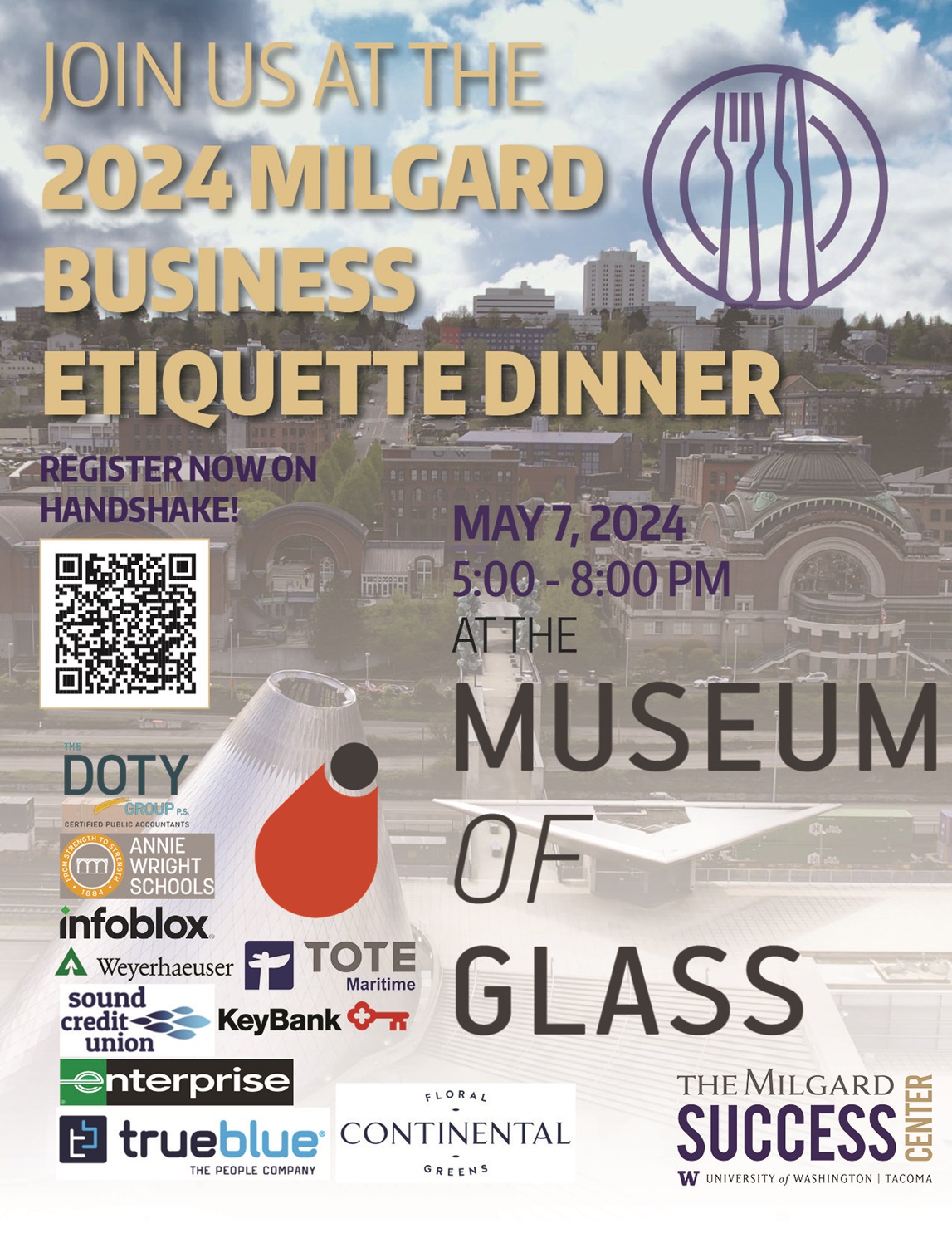 Join us at the 2024 Milgard Business Etiquette Dinner