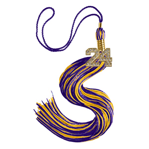 Purple and Gold Year/Date Charm