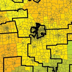Detail of Ohio congressional redistricting map