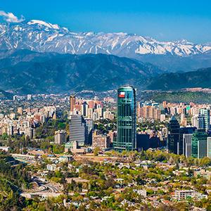 Aerial city view of Santiago of Chile