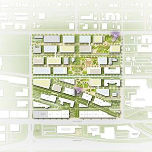 An aerial map shows how UW Tacoma plans to expand its footprint to Tacoma Avenue and toward the Hilltop neighborhood.