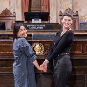 Brooklyn Darling Jay poses with Representative My-Linh Thai
