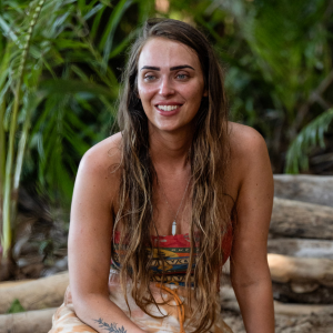 Sage Ahrens-Nichols on the beach in Survivor season 49