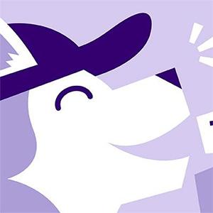 Illustration of Husky dog wearing cap