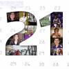Big number 21 with inset story photos superimposed atop calendar numbers