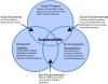 The Three circles of Sustainbility. Includes social progress, economic stability and environmental stewardship 