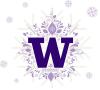 UW logo on snowflake