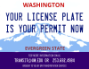 WA License plate signage