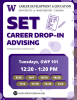 Flyer advertising date, time and location of Autumn Career Drop-in Advising