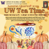 Flyer with Coffee cup in foreground and autumn theme in background