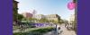 Sketch of future campus along Market Street looking north