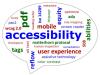 conversation bubble with words related to accessibility