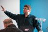 Evan Garner presents at the UWT Investment Challenge