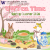 UW Tea Time Spring Quarter 2026 flyer. Held every Monday from 12:30–1:15 PM at CEI Kitchen (SNO 150). Features free snacks, tea, and coffee, with a note to bring your own cup.