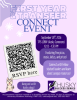 Event flier that says First Year & Transfer Connect Event on September 28th at 12:00 - 1:30 in the TPS Lobby
