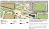 Lines and shapes showing campus quad site plan