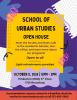 Flyer for school of urban studies open house